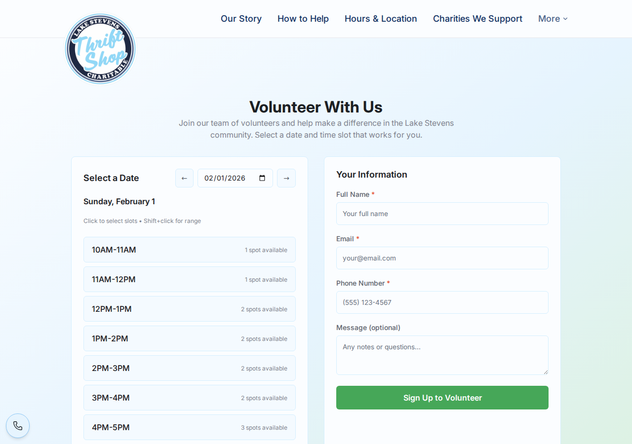 Public scheduling interface
